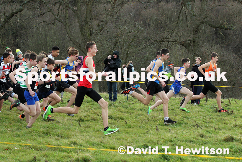 Boys under-15s cross country, 2019 North Eastern Cross Country Champs., Alnwick, Northumberland.  Photo: David T. Hewitson/Sports for All Pics